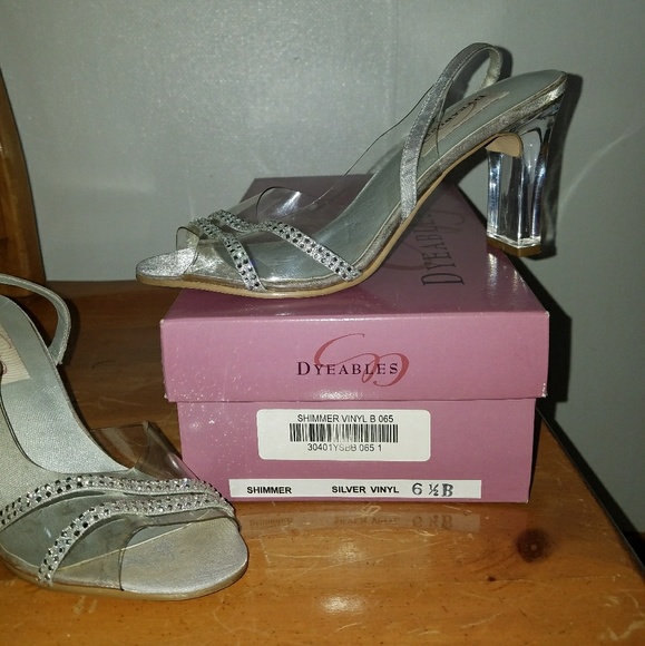 clear dress shoes with rhinestones